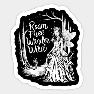 Wilderness Wanderlust design – Roam Free, Wander Wild" Sticker